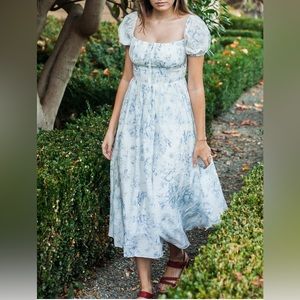 Summer Floral Dress Puff Sleeve Long Dresses Women